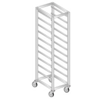 Wózek ze stali nierdzewnej do transportu pojemników, tac i blach 600x660x1600 mm | DORA METAL, DM-3322 K