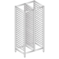 Regał podwójny ze stali nierdzewnej na pojemniki, tace i blachy 1170x660x1600 mm | DORA METAL, DM-3323 S