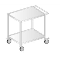 Wózek transportowy podwójny ze stali nierdzewnej 1225x740x900 mm | DORA METAL, DM-3402