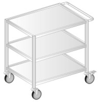 Wózek transportowy potrójny ze stali nierdzewnej 1125x740x900 mm | DORA METAL, DM-3403