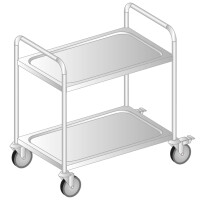Wózek kelnerski trzypółkowy ze stali nierdzewnej o profilu okrągłym 885x585x870 mm | DORA METAL, DM-S-3423