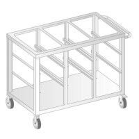 Wózek do transportu pojemników GN ze stali nierdzewnej 1240x665x850 mm | DORA METAL, DM-3421