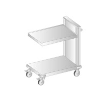 Wózek na tace z podnoszoną platformą ze stali nierdzewnej 515x765x1020 mm | DORA METAL, DM-3417