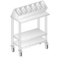Pomocnik kelnerski ze stali nierdzewnej 805x500x1295 mm | DORA METAL, DM-3430