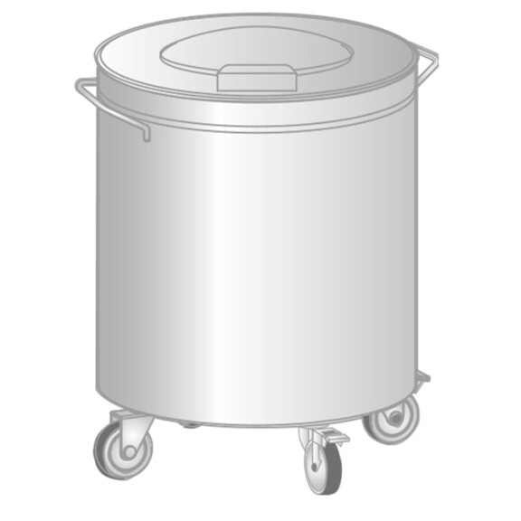 Pojemnik jezdny na odpadki ze stali nierdzewnej 75 l, 450x605 mm | DORA METAL, DM-3415