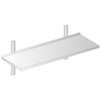 Półka wisząca ze stali nierdzewnej pojedyncza z powierzchnią płaską 1100x300x250 mm | DORA METAL, DM-3501
