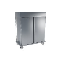 Szafa chłodnicza bankietowa podwójna ze stali nierdzewnej na kółkach 1590x865x1955 mm | DORA METAL, DM-S-94081