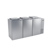 Schładzarka na odpady ze stali nierdzewnej z nieizolowanym dnem i 3 komorami 120 l, 2280x716x1116 mm | DORA METAL, BLO-3120