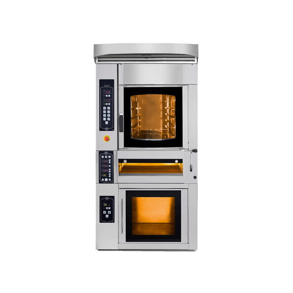 Piec piekarniczy elektryczny, modułowy, obrotowy, 5x 400x600 mm, 4x 30 cm, 20 kW, 1000x1400x1355 mm | RESTO QUALITY, PM-D-K 5+4