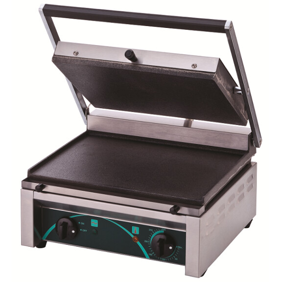 Grill elektryczny kontaktowy panini, 2 płyty gładkie, 410x410x205 mm | RESTO QUALITY, RN101-C