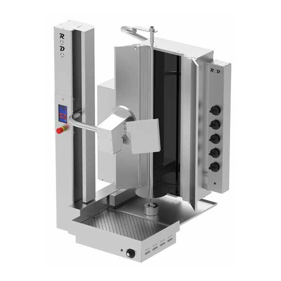 Kebab automatyczny elektryczny, gyros automatyczny, wsad 100 kg, 5 palników, 825x800x1400 mm | RESTO QUALITY, RODO5E
