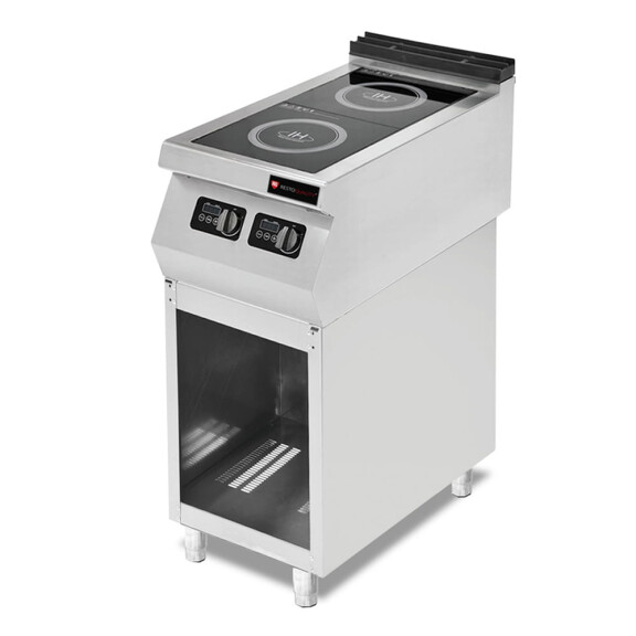 Kuchnia indukcyjna, 2-palnikowa, 6 kW, 230 V, podstawa otwarta, 400x730x850 mm | RESTO QUALITY, Linia 700 RQ.PLS.7IND010