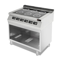 Kuchnia indukcyjna, 6-palnikowa, 18 kW, 400 V, podstawa otwarta, 1200x730x850 mm | RESTO QUALITY, Linia 700 RQ.PLS.7IND030