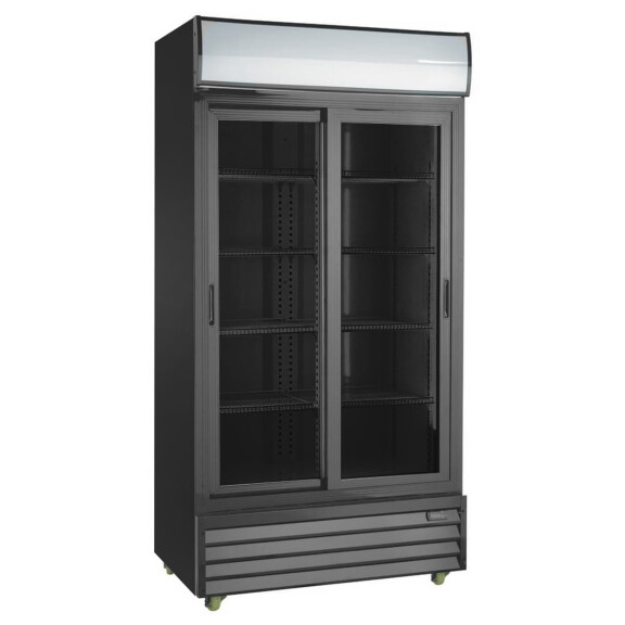 Szafa chłodnicza przeszklona 1000 l, czarna, drzwi przesuwne, 1130x700x2020 mm | RESTO QUALITY, RQ1100SL-BLACK