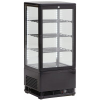 Witryna chłodnicza, cukiernicza, nablatowa, 78 l, czarna, 428x386x960 mm | RESTO QUALITY, RT82BE