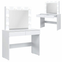 Toaletka z lustrem LED Biurko Biała REMI RM16