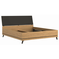 Łóżko 180x200 dwuosobowe do sypialni dąb kamienny czarny ATE AT15
