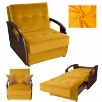 Amerykanka Fotel Rozkładany Sofa Kanapa do Spania Mała PIK żółty