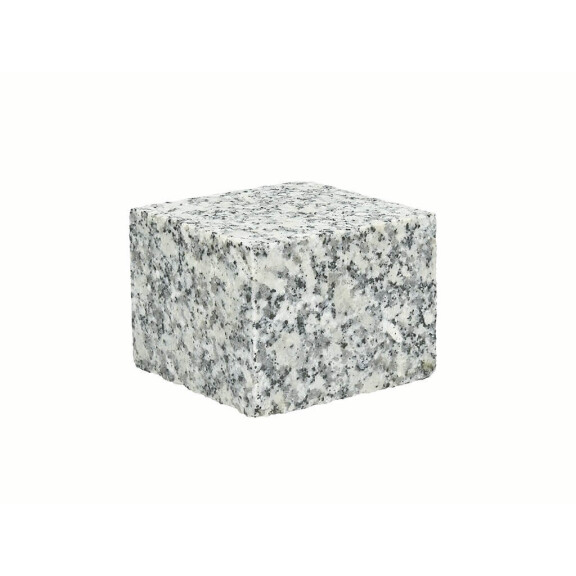 Kostka granitowa cięta płomieniowana jasnoszara STRZEGOM (10x10x8)