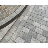 Kostka granitowa cięta płomieniowana jasnoszara STRZEGOM (20x10x6)