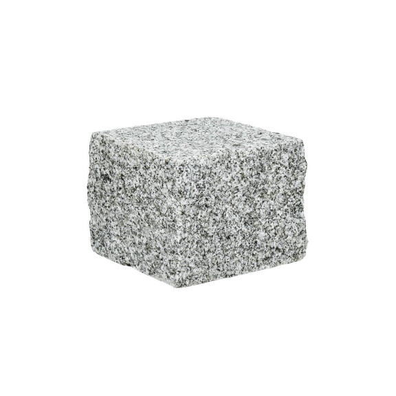 Kostka granitowa cięto-łupana płomieniowana szary STRZELIN (10x10x10)