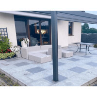 Płyta granitowa tarasowa płomieniowana szara G703 New Bianco Cristal (120x60x3)