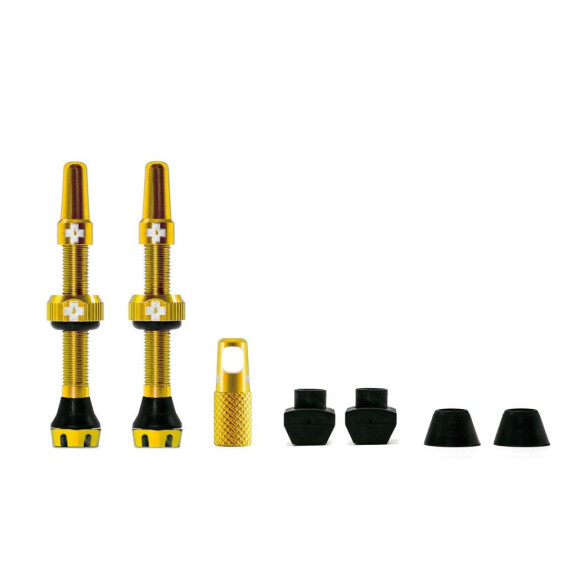 Wentyl do systemów bezdętkowych Muc-Off V2 Tubeles 44mm Presta - złoty, Kolor złoty