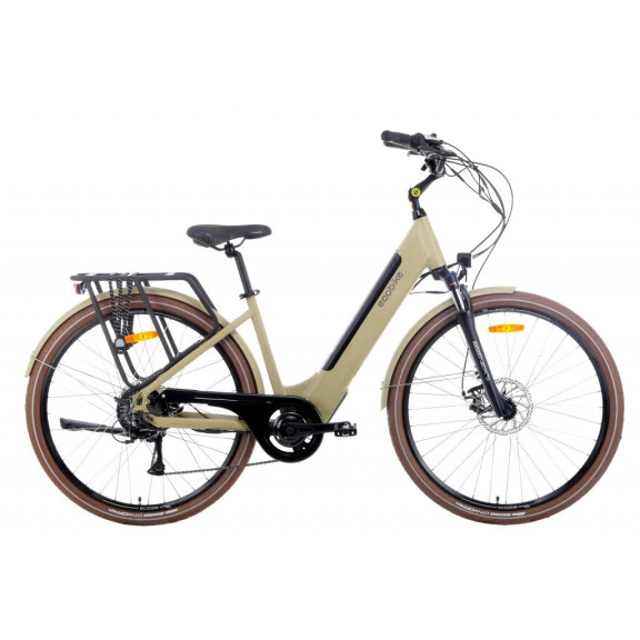 Rower trekkingowy elektryczny Ecobike X-City - cappuccino, Kolor cappuccino, Rozmiar ramy 17", Pojemność baterii 630 Wh