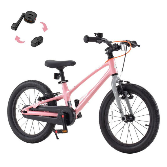 Rower dziecięcy Royal Baby Space Shark 14" 025 - różowo-szary, Kolor różowo-szary