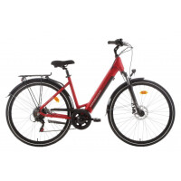Rower miejski elektryczny ProEco by Romet Wave AN 1.0 2025 SHIMANO HYDRAULIC DISC - czerwony, Kolor czerwony, Rozmiar ramy 19"