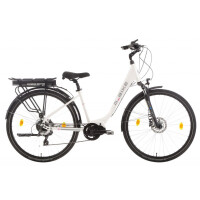 Rower miejski elektryczny M-Bike eCity 828 Lady - biały, Kolor biały, Rozmiar ramy 42cm