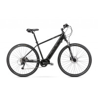 Rower crossowy elektryczny Romet Orkan 2 M MM - czarny-srebrny, Kolor czarny-srebrny, Rozmiar ramy 22"