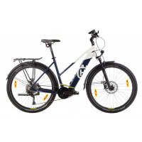 Rower trekkingowy elektryczny Husqvarna Cross Tourer CT3 Lady 27,5 - biały-niebieski, Kolor biały-niebieski, Rozmiar ramy M