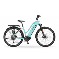 Rower trekkingowy elektryczny Ecobike LX500 Mint - miętowy, Kolor miętowy, Rozmiar ramy 17", Pojemność baterii 960 Wh