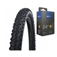 Zestaw opona Schwalbe Black Jack 24x1,90 LiteSkin + dętka Schwalbe