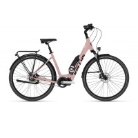 Rower miejski elektryczny Kellys Estima 40 SH 025 - różowy, Kolor różowy, Rozmiar ramy M, Pojemność baterii 630 Wh