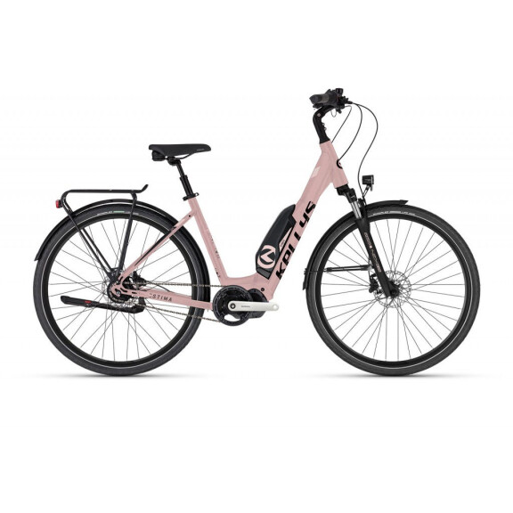 Rower miejski elektryczny Kellys Estima 40 SH 025 - różowy, Kolor różowy, Rozmiar ramy M, Pojemność baterii 630 Wh