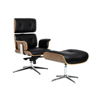 Fotel biurowy LOUNGE BUSINESS z podnóżkiem skóra