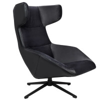 Fotel obrotowy Vita velvet czarny PU