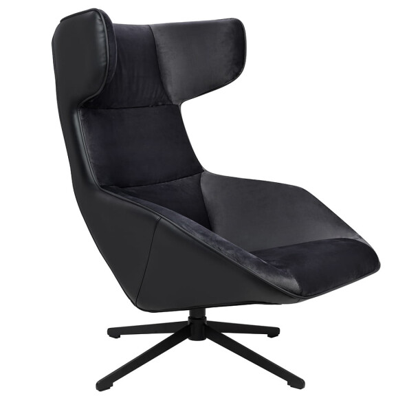 Fotel obrotowy Vita velvet czarny PU