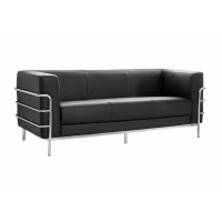 Sofa biurowa Armo do poczekalni ekoskóra czarna