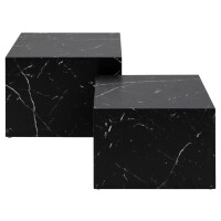 Zestaw 2 stolików kawowych Dice czarny marmur 40 cm