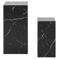 Zestaw 2 stolików kawowych Dice czarny marmur 70 cm