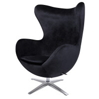 Fotel Egg Szeroki Velvet Stal Uszak