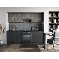 Kuchnia Tamara 240 carbon wood, popielaty marmur / czarny
