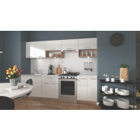 Kuchnia Viola 260 biały połysk - dąb sonoma