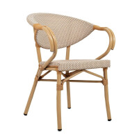 Krzesło Bistro Paris Arm jasnobrązowe rattan