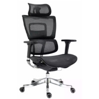 Fotel ergonomiczny Winner Lux czarny chromowany