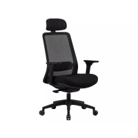 Fotel ergonomiczny Q-718H z zagłówkiem czarny