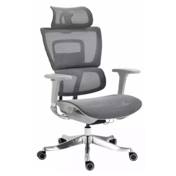 Fotel ergonomiczny Winner Lux szary chromowany